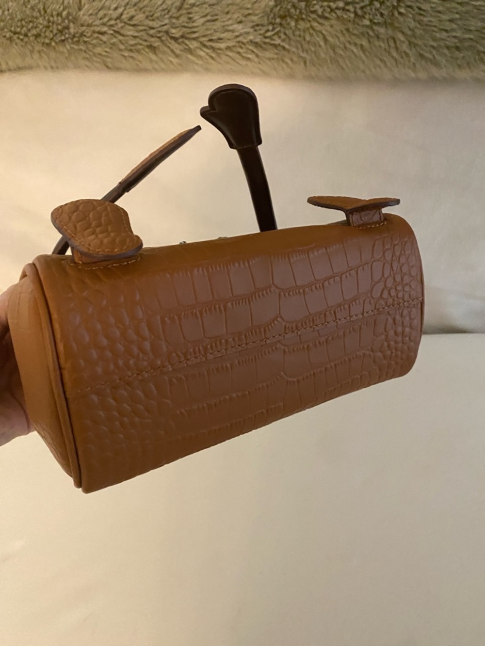 20cm brown milk chocolate leather crocodile doll idolle top handle Kelly Bag - Picture 7 of 10